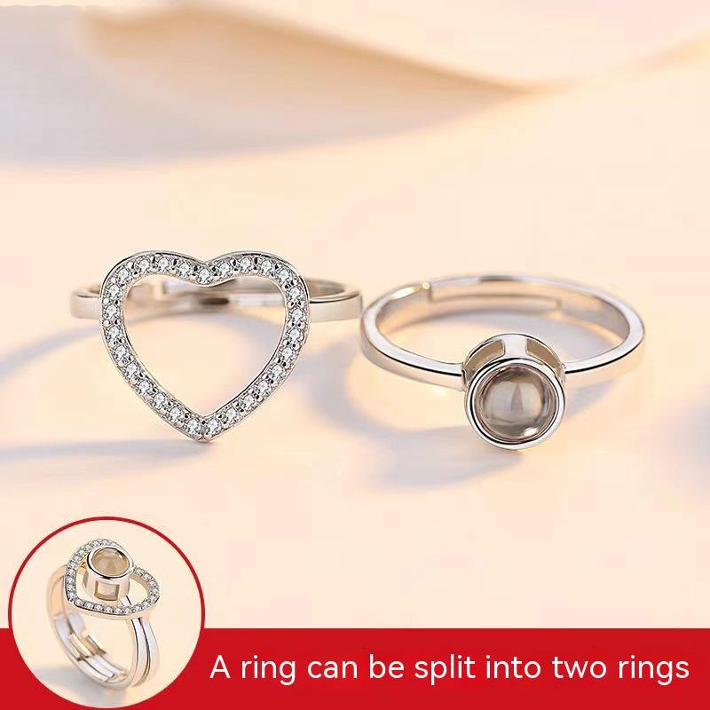Languages Projection I Love You Couple Rings
