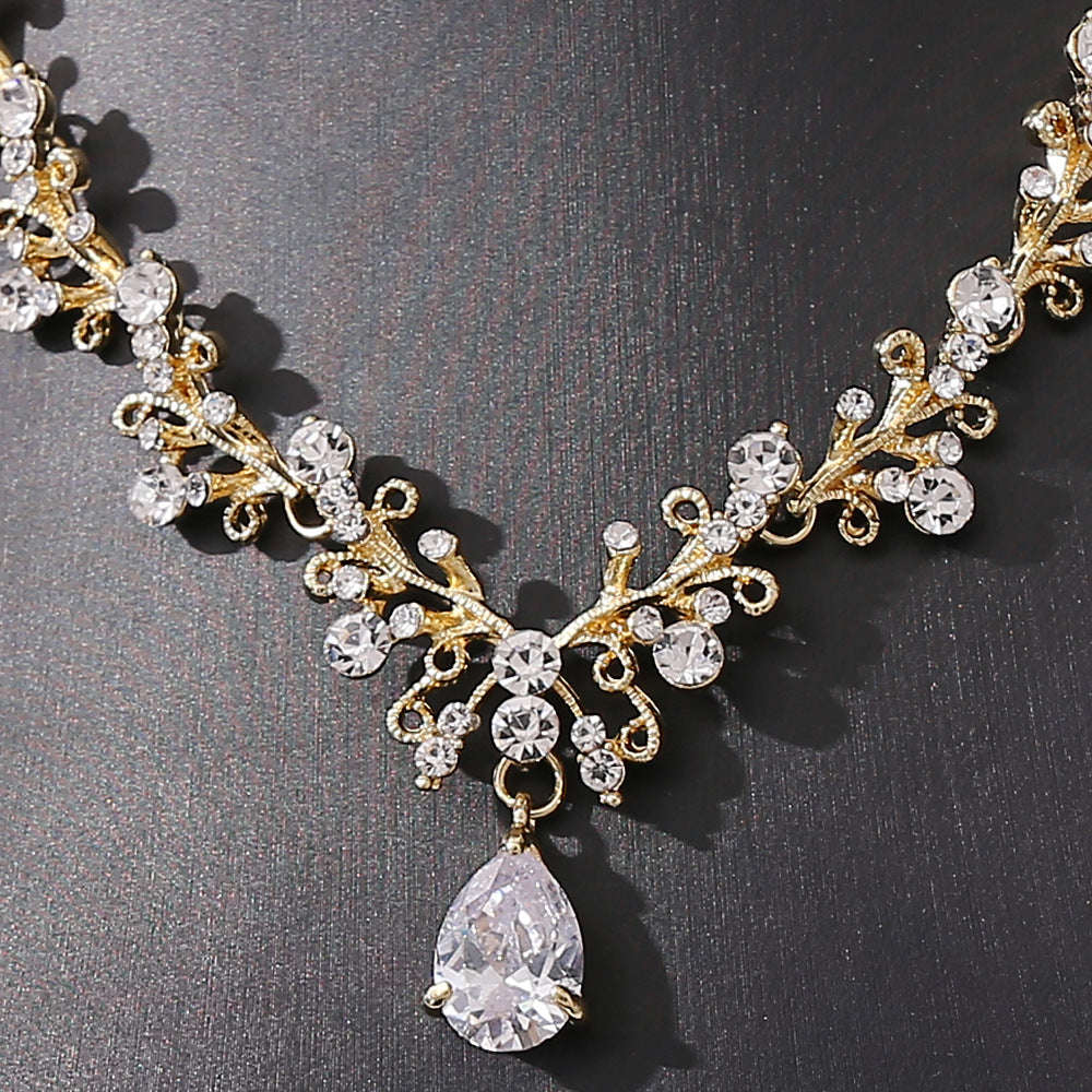 Bridal Rhinestone Zircon Earring Necklace LaDidier Jewelry