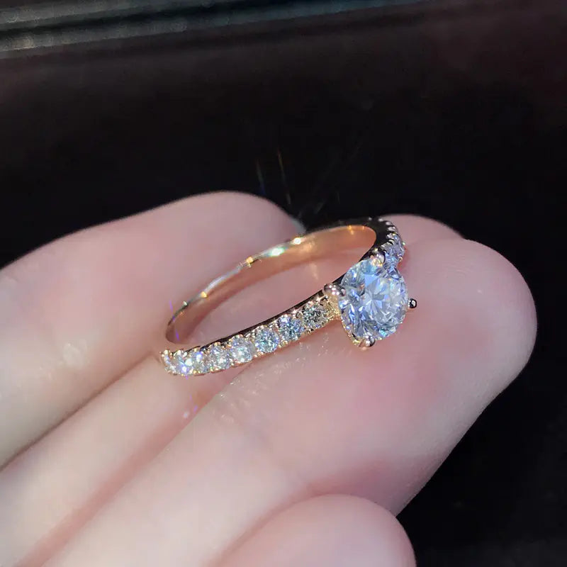 Minimalist Electroplated Diamond Simulated Wedding Rings