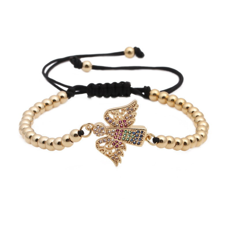 Zircon adjustable angel bracelet