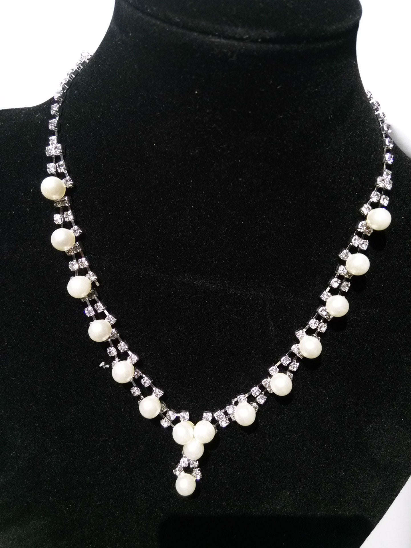Simple Bride Jewelry Full Drill Pearl Pecklace, Wedding Rhinestone Necklace LaDidier Jewelry