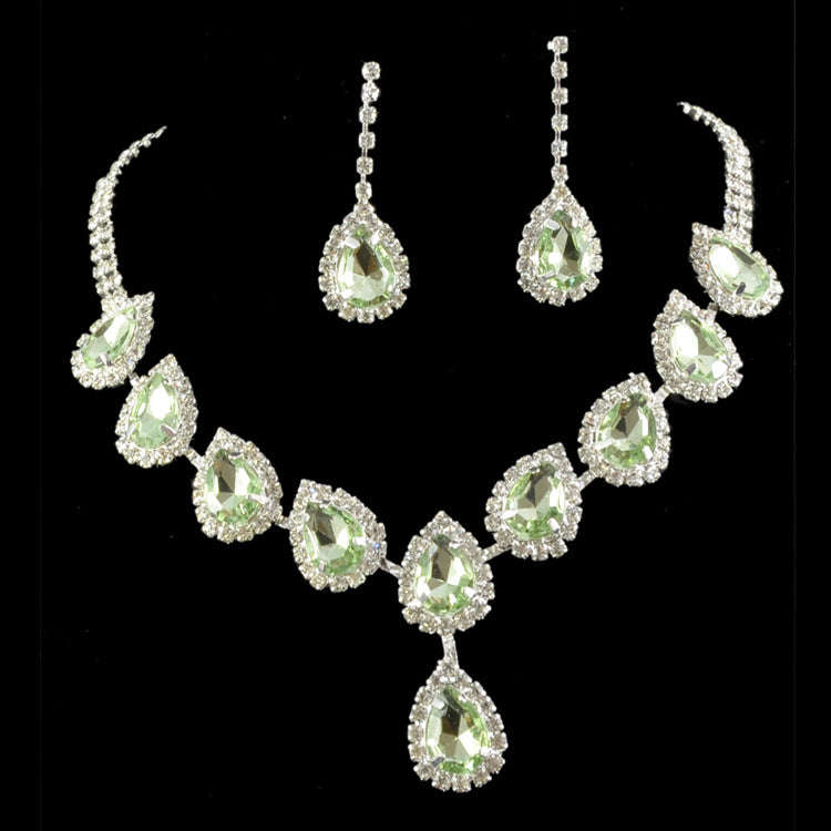 Bridal Jewelry Set Color Rhinestone Necklace LaDidier Jewelry