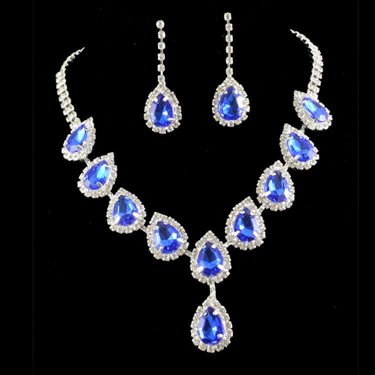 Bridal Jewelry Set Color Rhinestone Necklace LaDidier Jewelry