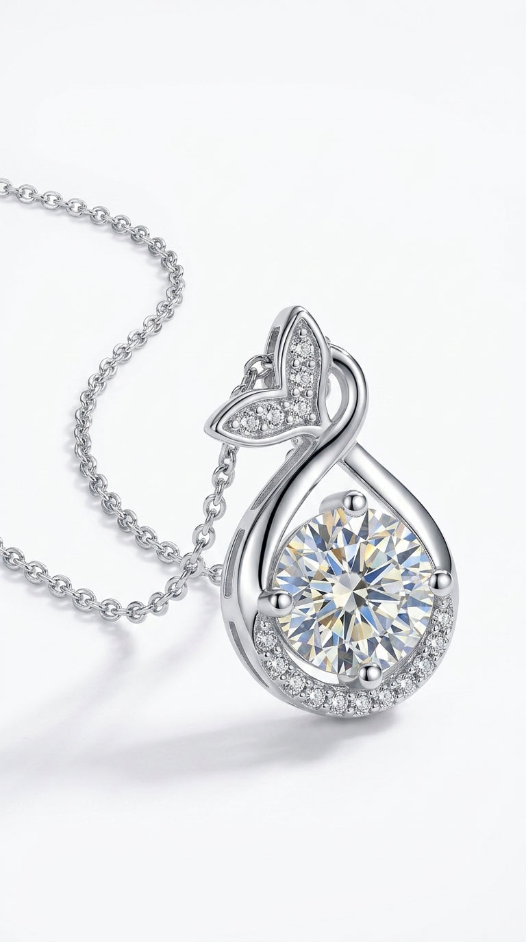 1 Carat Moissanite Pendant Necklace