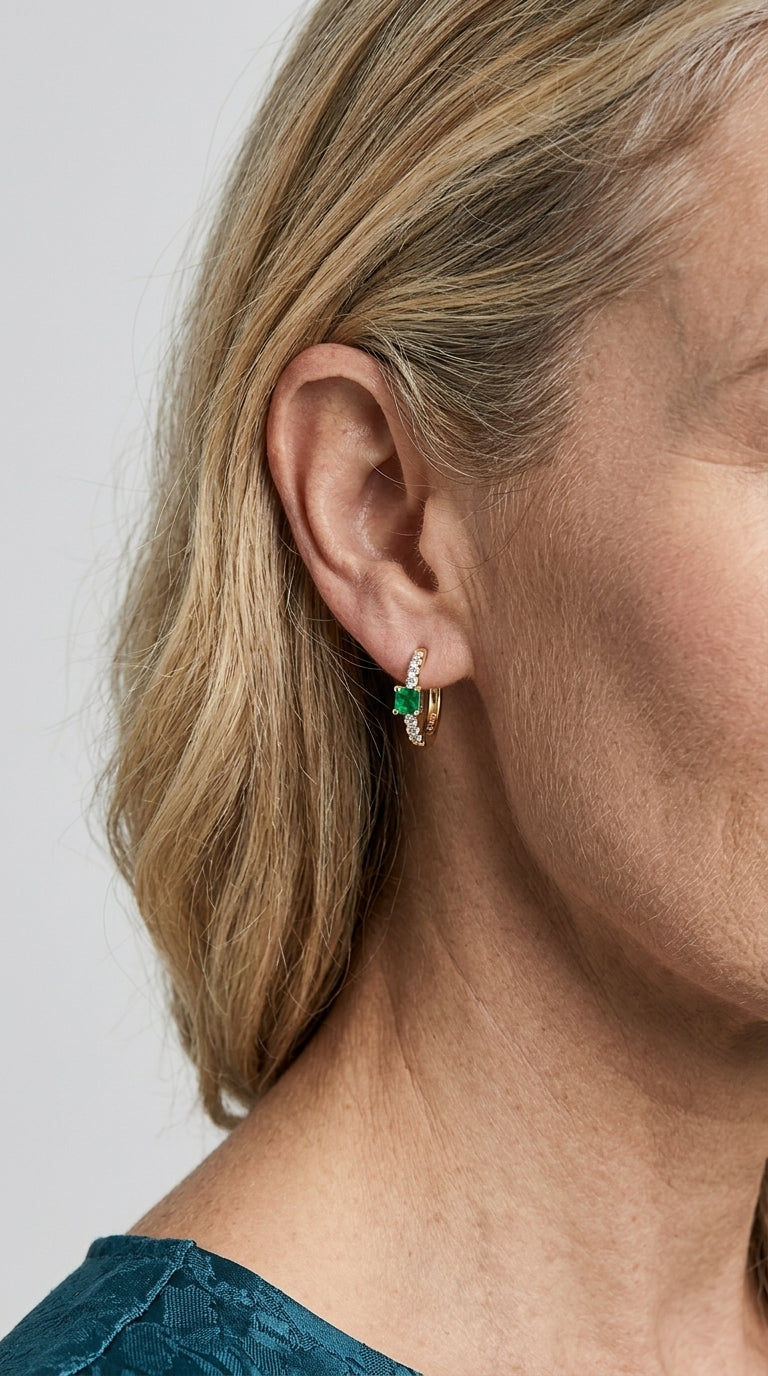 Luxury Lab-Created Emerald Earrings