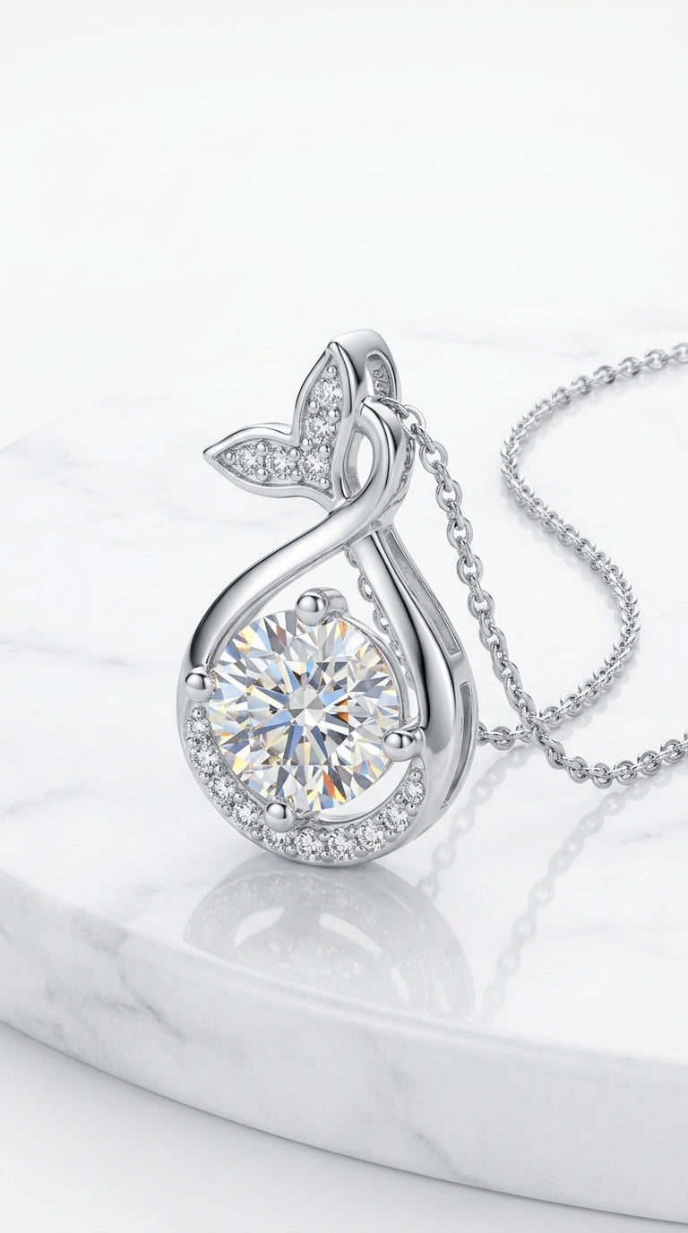 1 Carat Moissanite Pendant Necklace