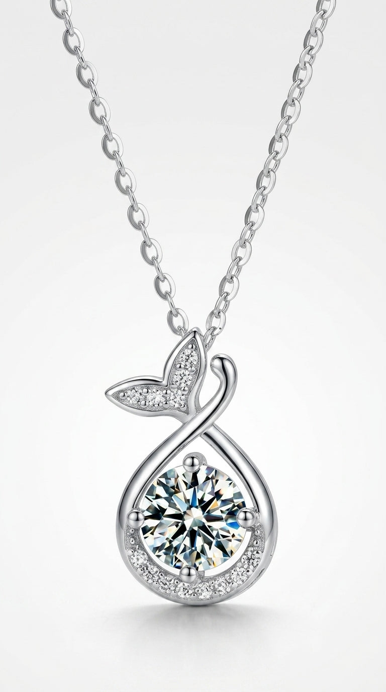 1 Carat Moissanite Pendant Necklace