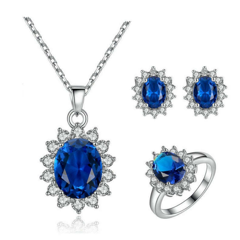 Sunflower Jewelry Set Necklace Ring Stud Earrings Bridal Jewelry LaDidier Jewelry