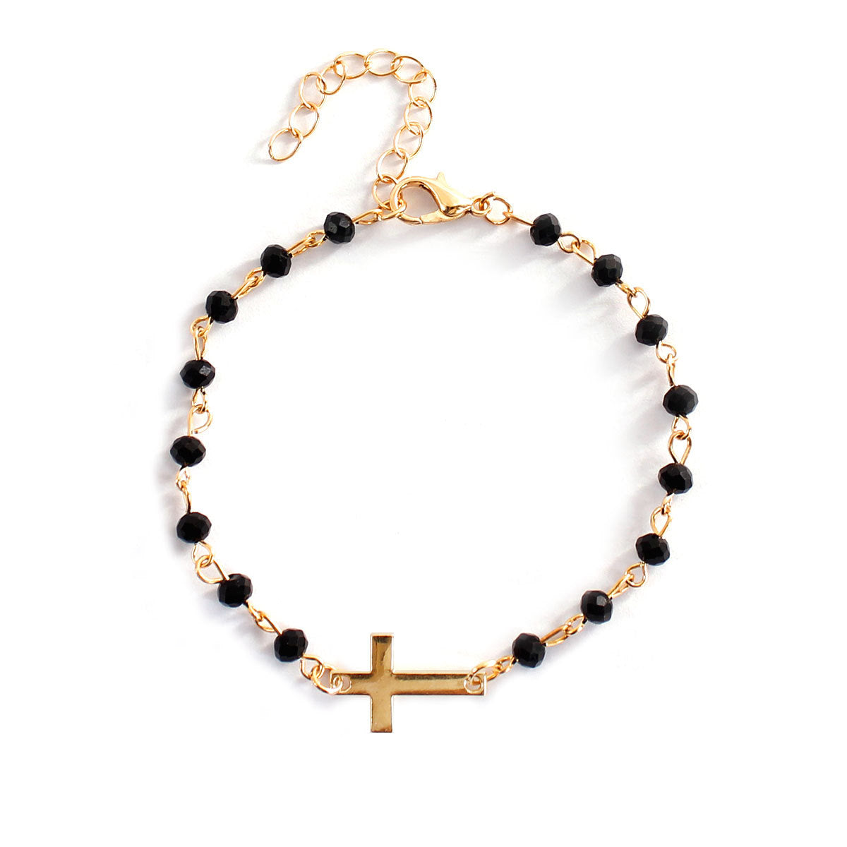Cross turquoise beaded bracelet