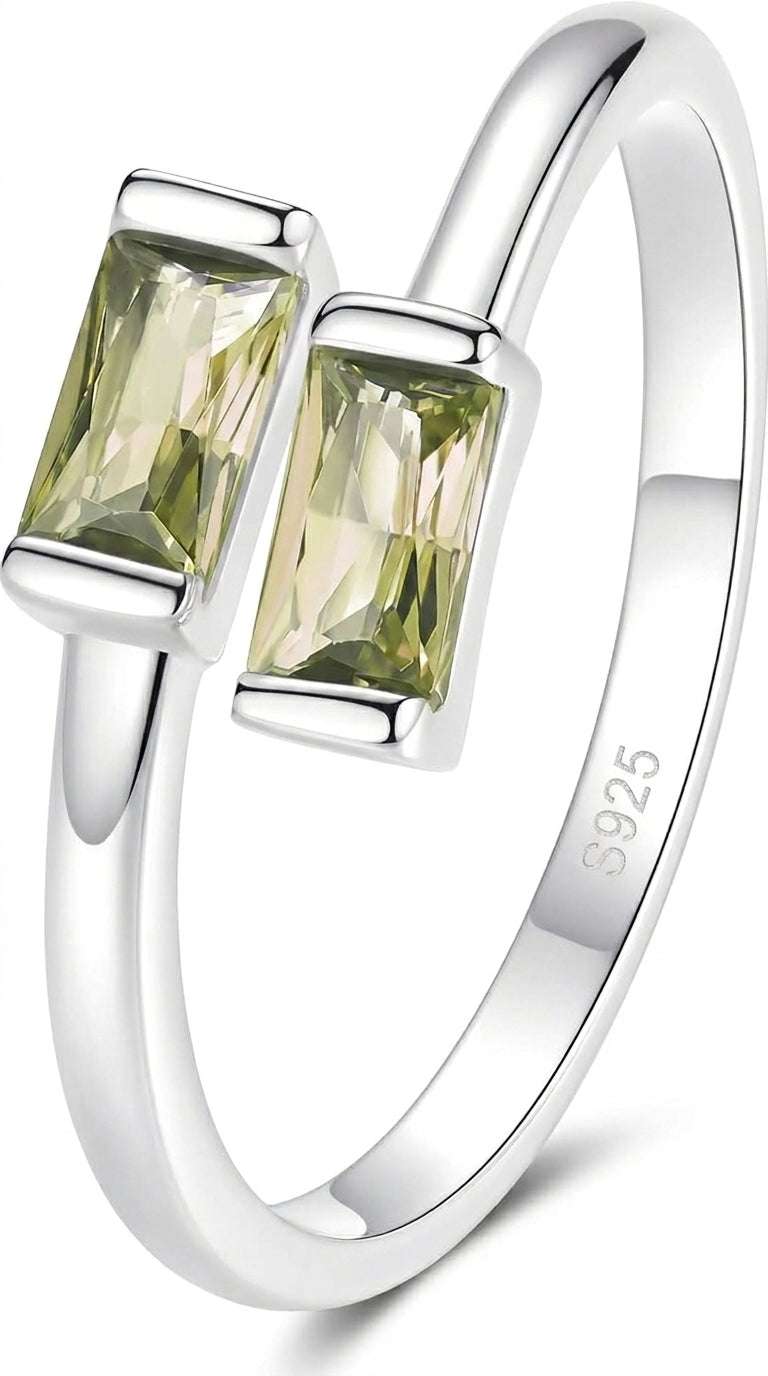925 Sterling Silver August Birthstone Rings Adjustable Period Birthstone Ring for Women Simple Stackable Birthstone Rings CZ Wedding Promise for Her Birthday Jewelry Gift LaDidier Jewelry