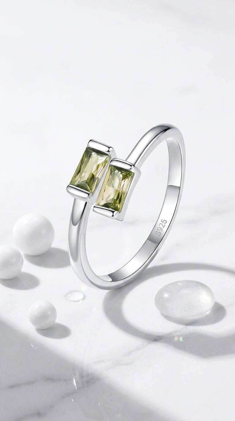 925 Sterling Silver August Birthstone Rings Adjustable Period Birthstone Ring for Women Simple Stackable Birthstone Rings CZ Wedding Promise for Her Birthday Jewelry Gift LaDidier Jewelry