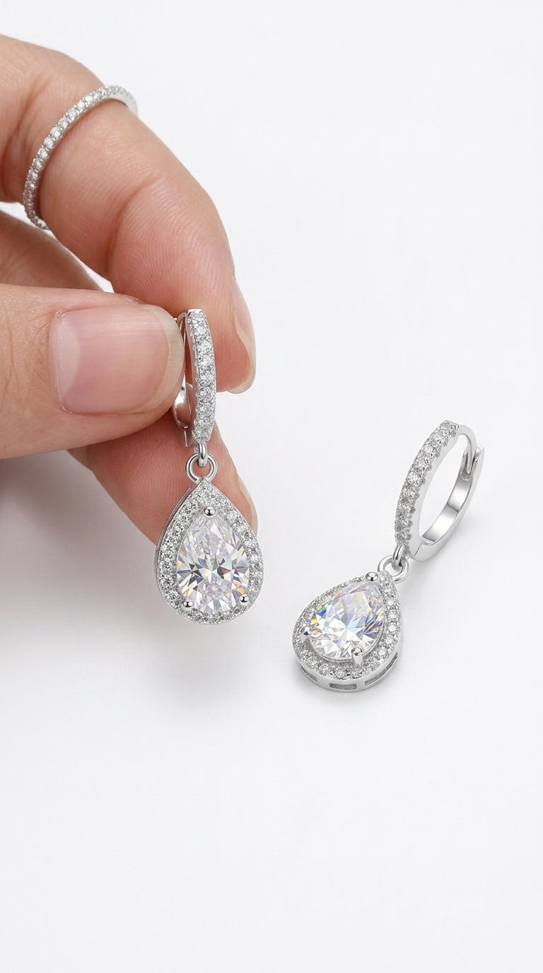 Luxury Moissanite Teardrop Earrings
