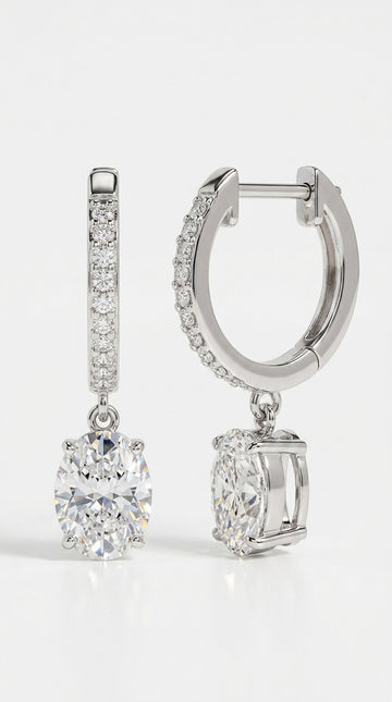 3 Carat Moissanite 925 Sterling Silver Earrings