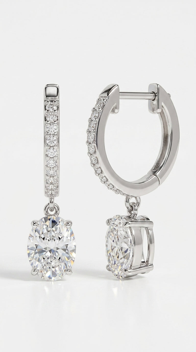 3 Carat Moissanite 925 Sterling Silver Earrings