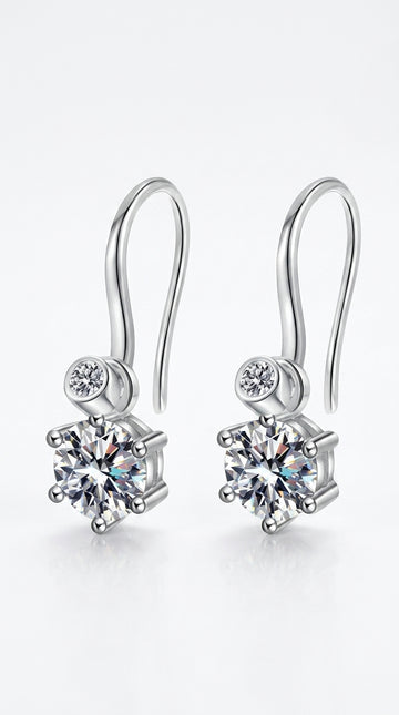 2 Carat Moissanite 925 Sterling Silver Earrings
