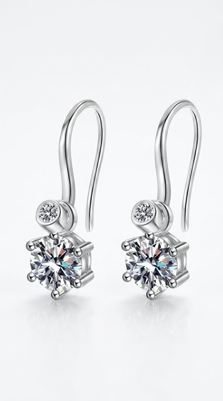 2 Carat Moissanite 925 Sterling Silver Earrings