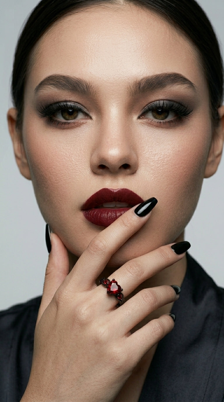 Rubby Red Zirconia Love Rings For Women