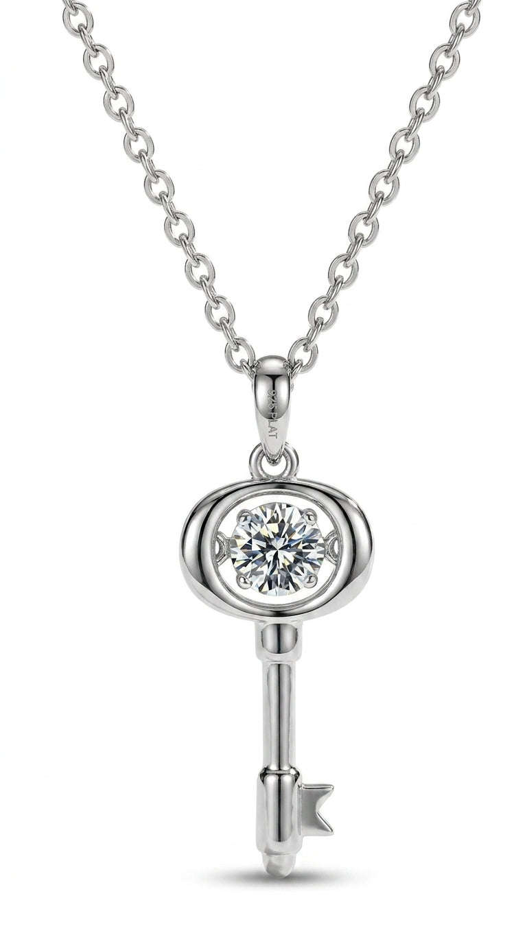 Adored Moissanite Key Pendant Necklace LaDidier Jewelry