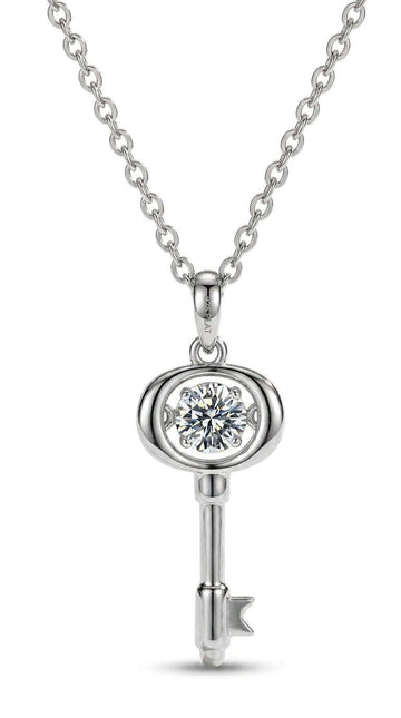 Adored Moissanite Key Pendant Necklace LaDidier Jewelry