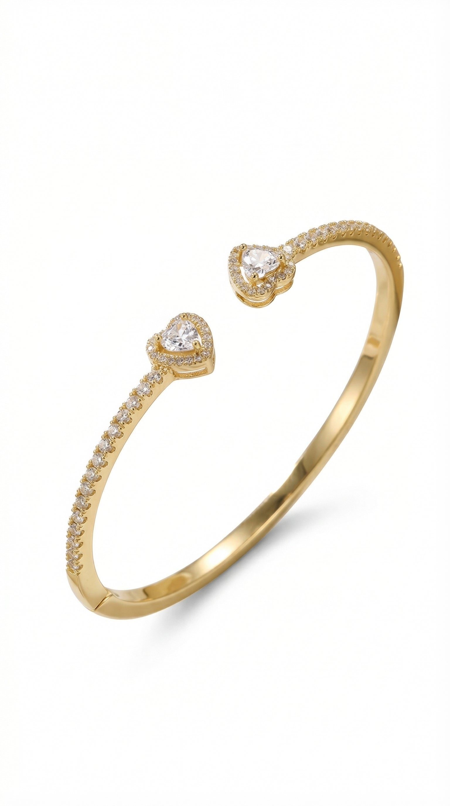 Fine Circle Pairs Of Heart Shape With Diamond Bracelets