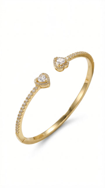 Fine Circle Pairs Of Heart Shape With Diamond Bracelets