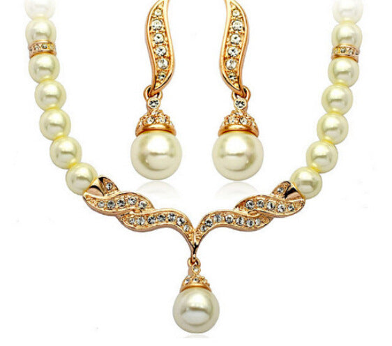 Elegant Angel Wings, Fashionable Pearl Necklace, Earrings LaDidier Jewelry