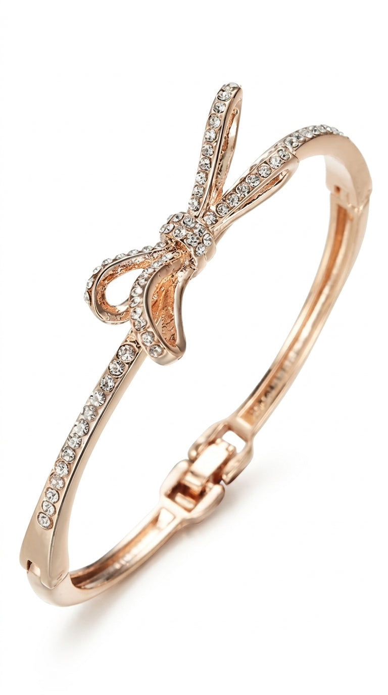 Women's Bracelets, Diamonds, Bows, Rose Gold Alloy Bracelets
