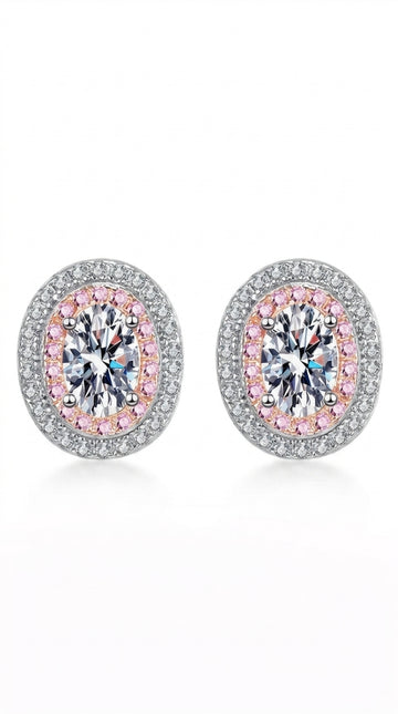 Platinum-Plated Moissanite Stud Earrings