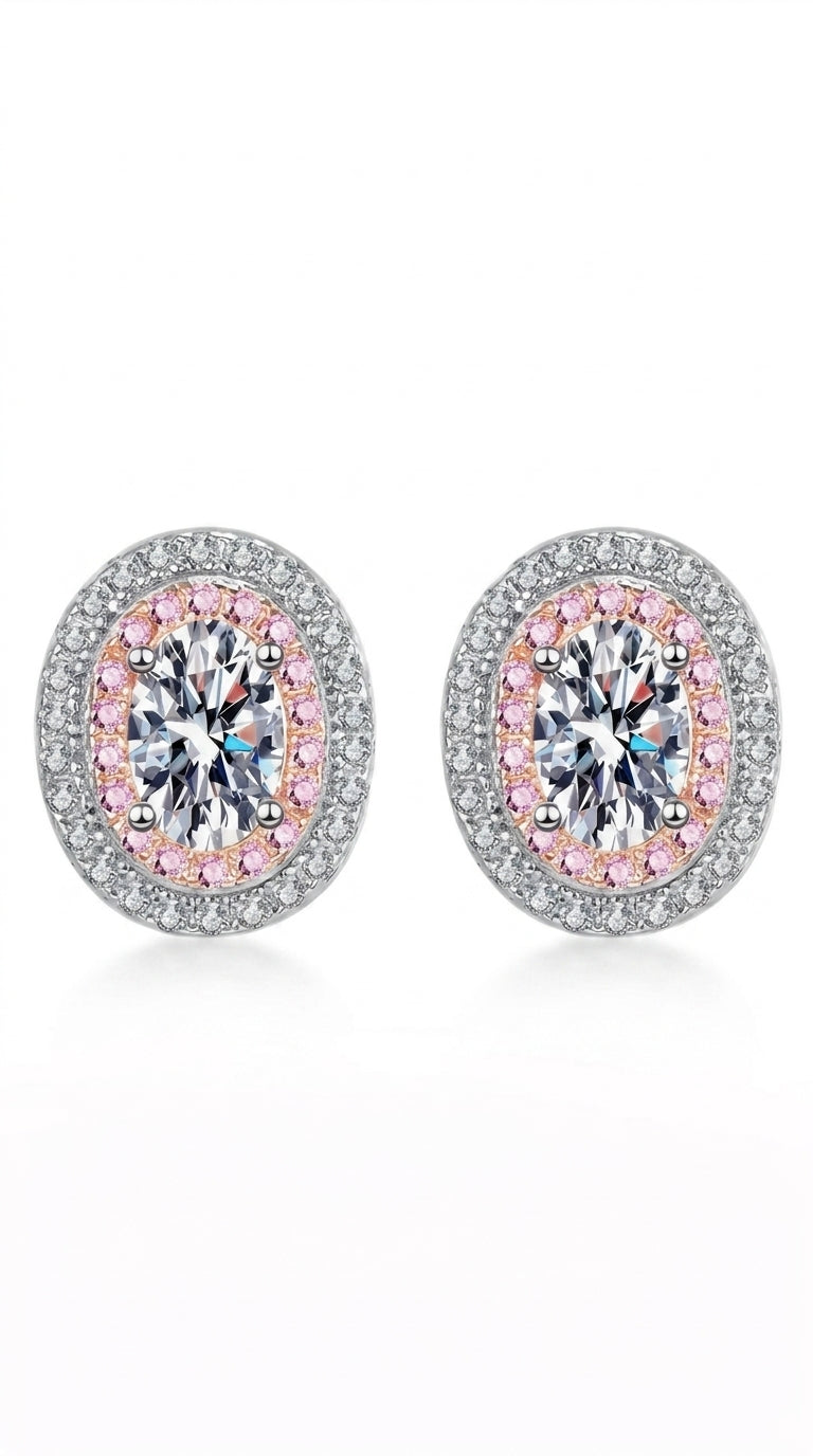 Platinum-Plated Moissanite Stud Earrings