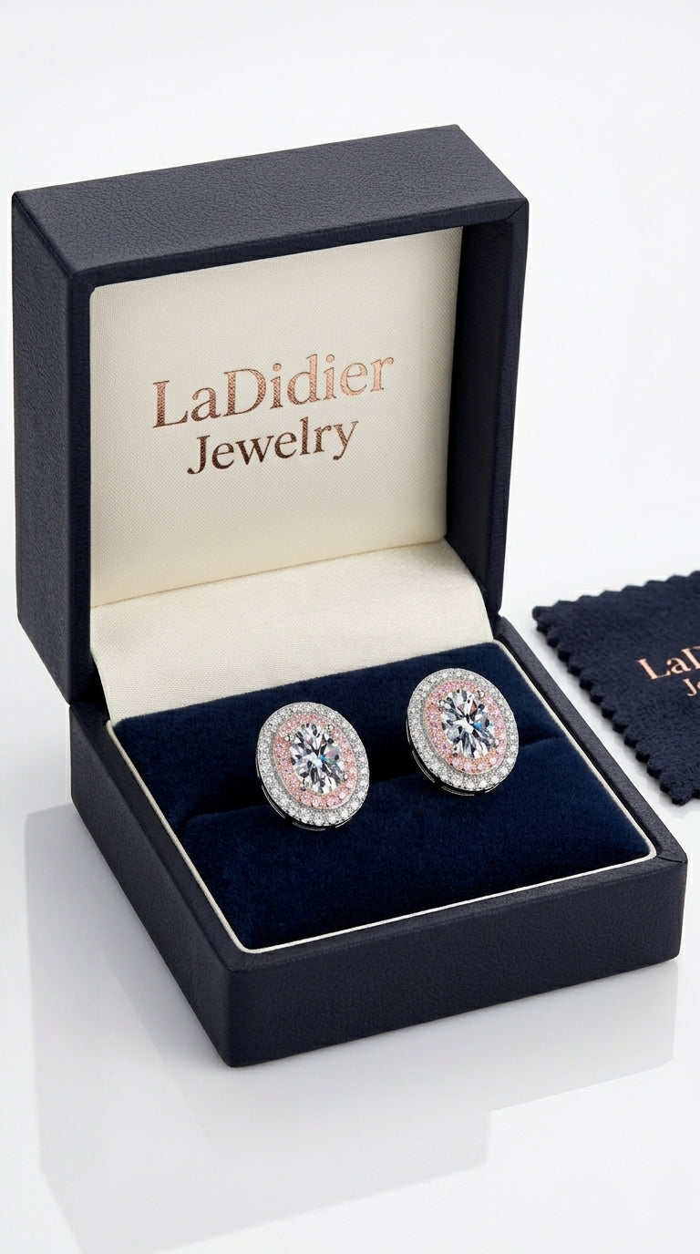 Platinum-Plated Moissanite Stud Earrings