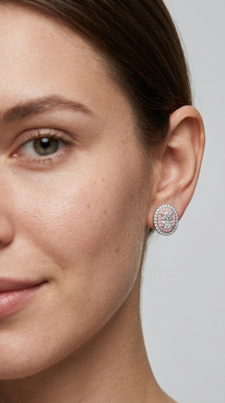 Platinum-Plated Moissanite Stud Earrings
