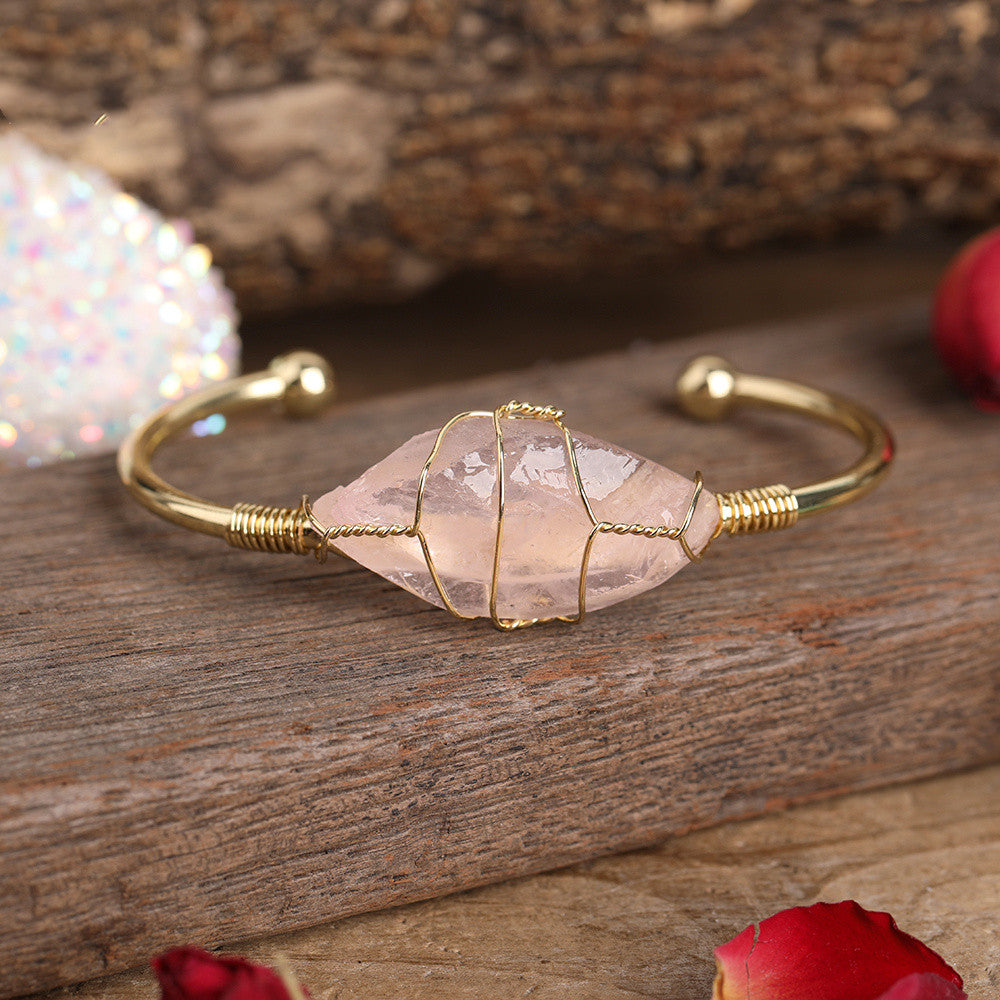 Fashion Gold Copper Wire Wrap Cuff Bangle