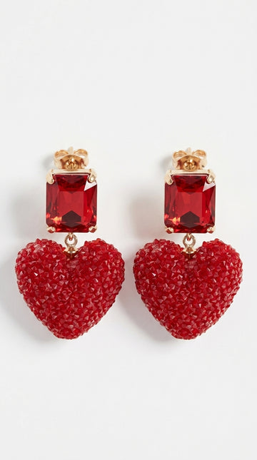 Heart Earrings Valentines Earrings for Women Rhinestone Heart Earrings Red Heart Earrings Dangle Pink Pearl Heart Earrings for Women Love Earrings Valentines Day Outfit Women Valentines Gifts