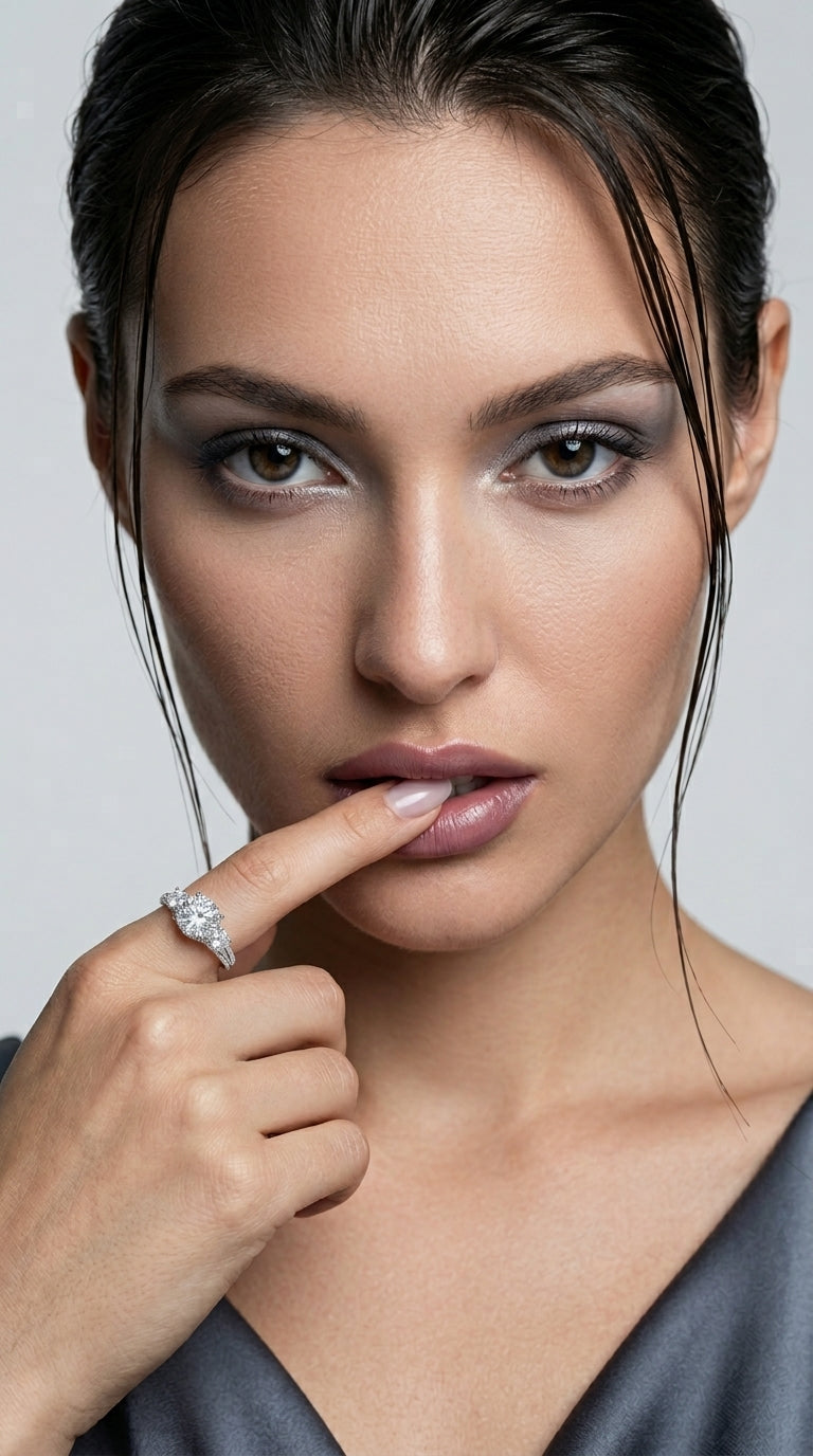 8.6 Carat Moissanite Platinum-Plated Ring