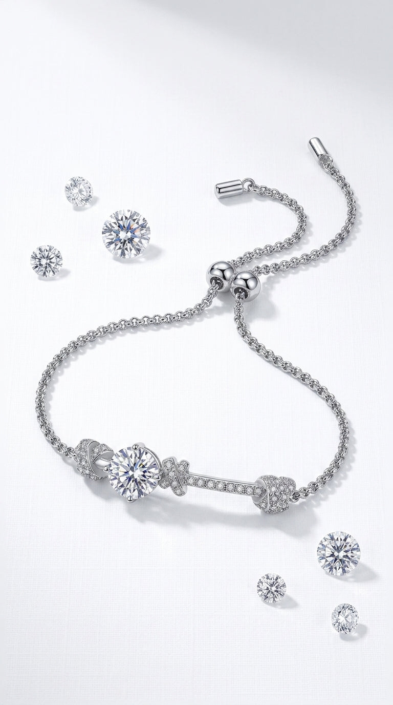 2 Carat Moissanite 925 Sterling Silver Bracelet