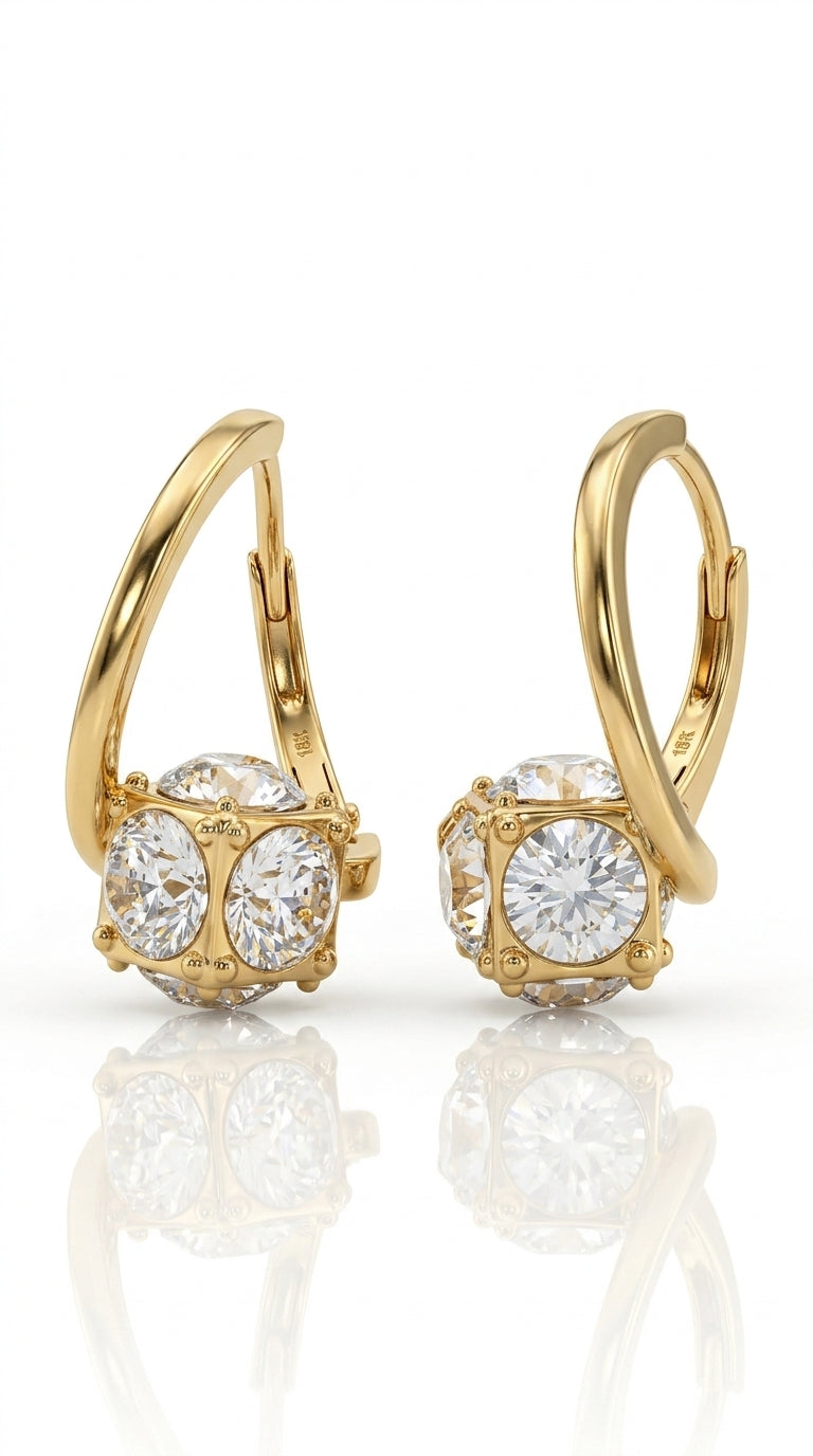 Lymphvity Earrings for Women Lymphatic Germanium Earrings Histone Lymphvity Acupuncture Earrings Lymphatic Drainage Earrings Cubic Zirconia Lymph Earrings for Women Jewelry (Gold)