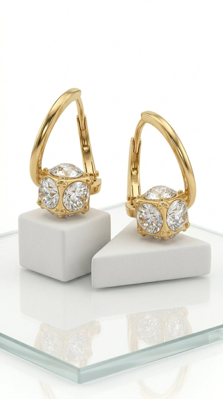 Lymphvity Earrings for Women Lymphatic Germanium Earrings Histone Lymphvity Acupuncture Earrings Lymphatic Drainage Earrings Cubic Zirconia Lymph Earrings for Women Jewelry (Gold)
