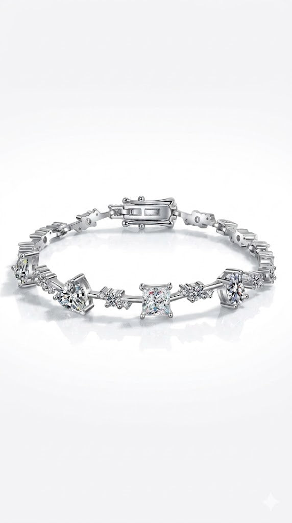 6.2 Carat Moissanite 925 Sterling Silver Bracelet