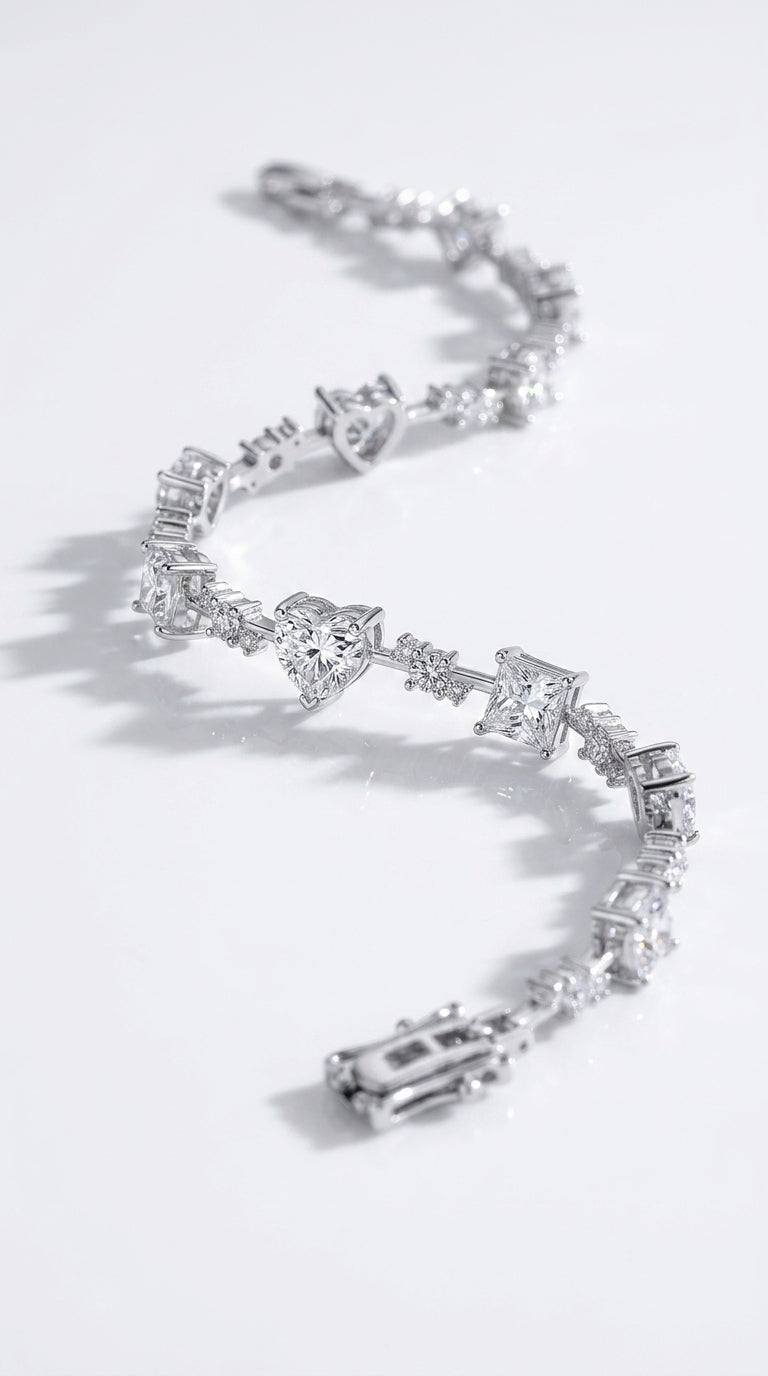 6.2 Carat Moissanite 925 Sterling Silver Bracelet