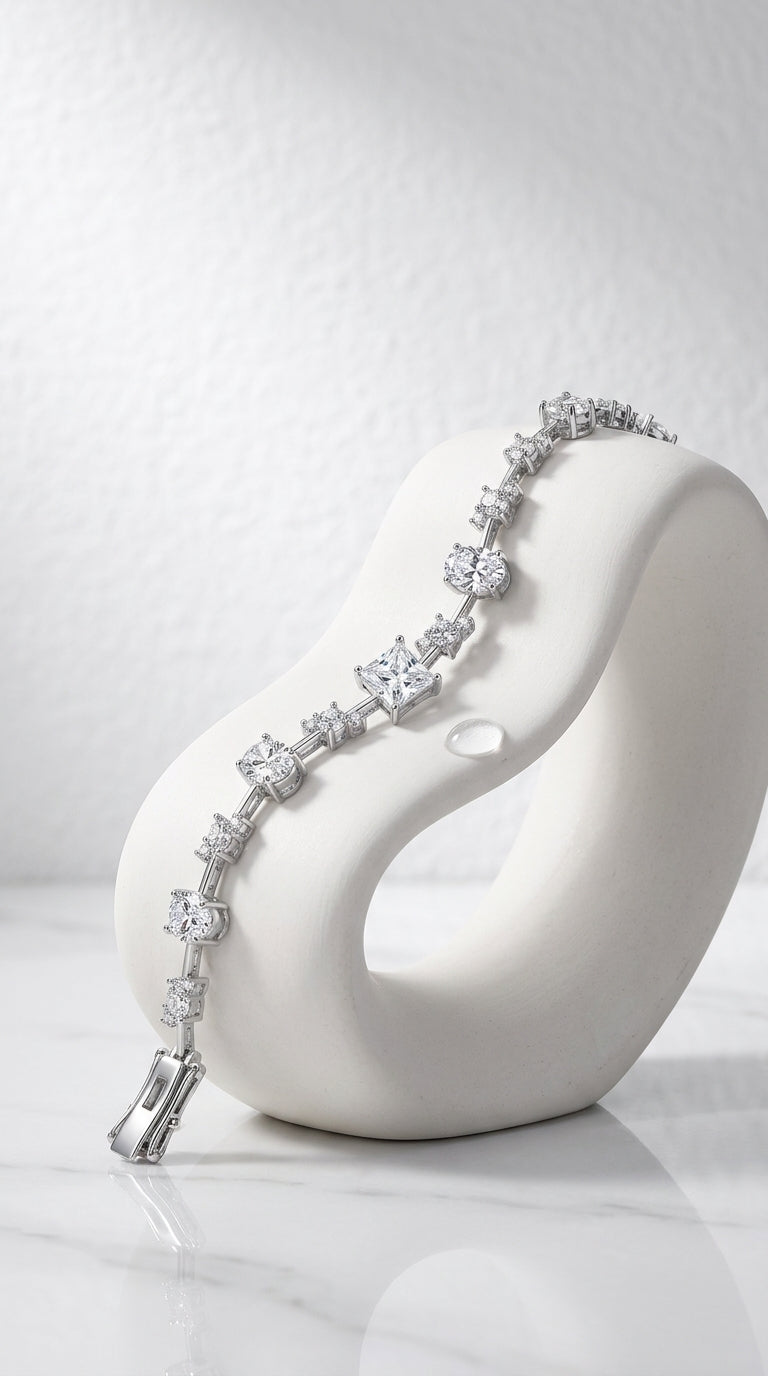 6.2 Carat Moissanite 925 Sterling Silver Bracelet