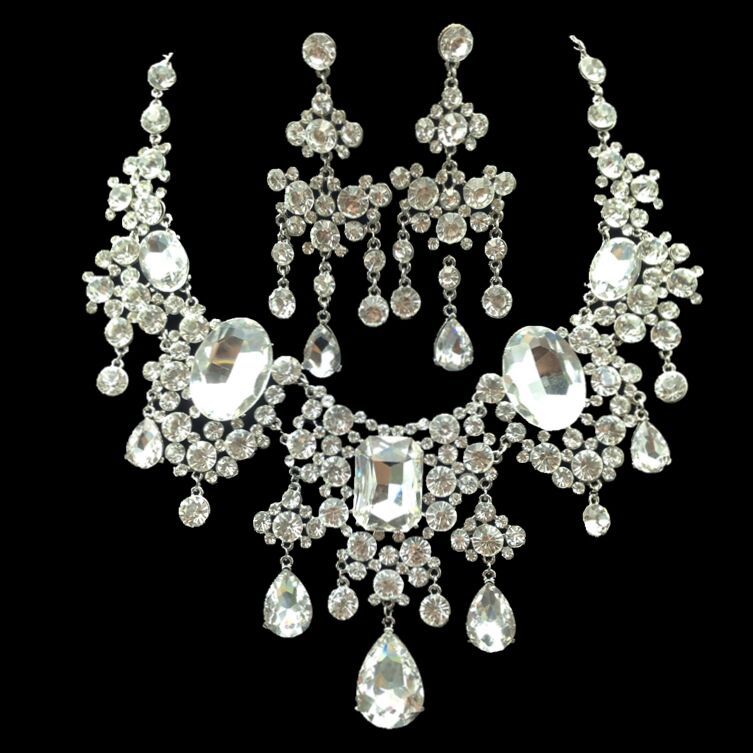 Rhinestone Big Crystal Bridal Sleeve Chain, Bridal Jewelry Set, Wedding Dress Accessories