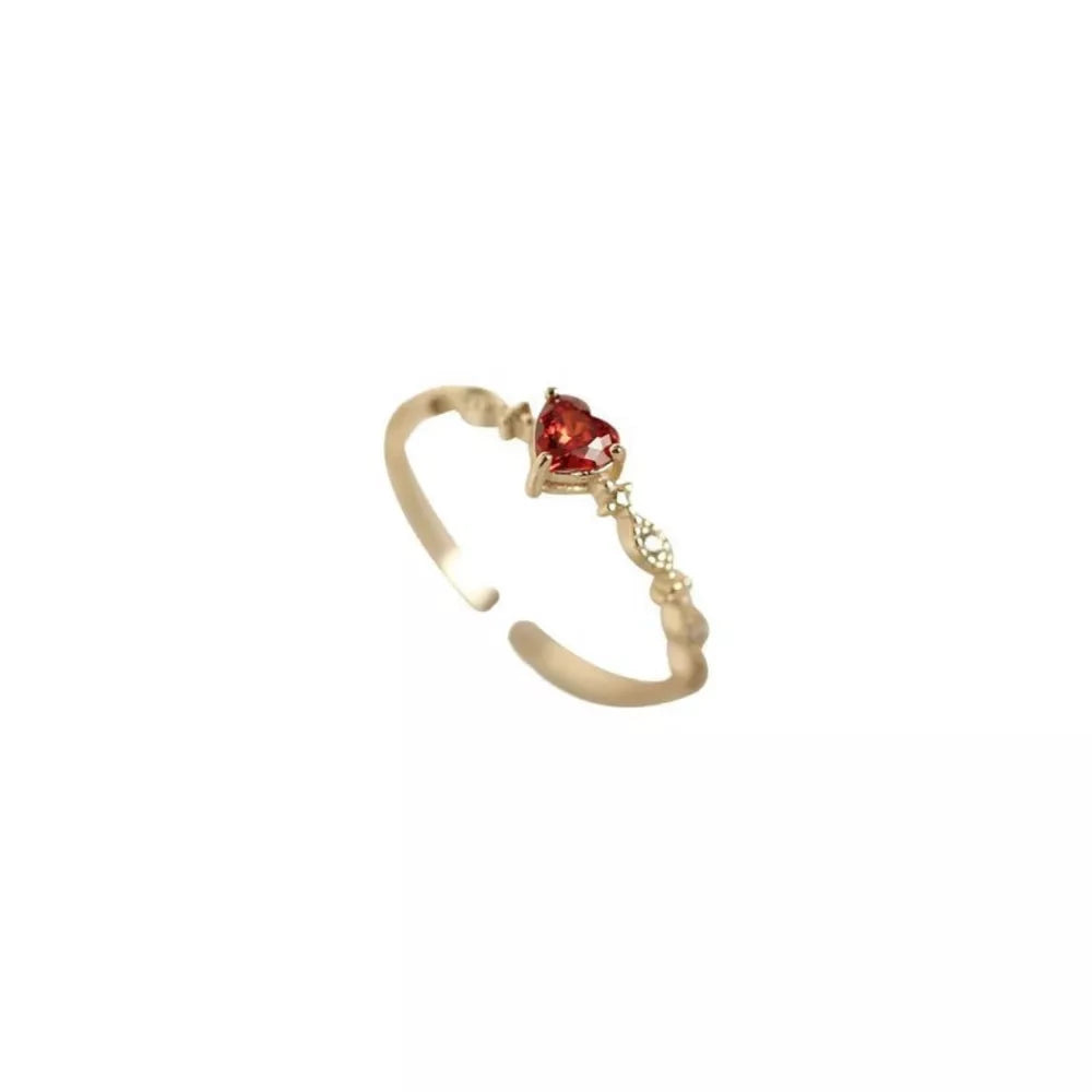 925 Sterling Silver Zircon Heart Ring