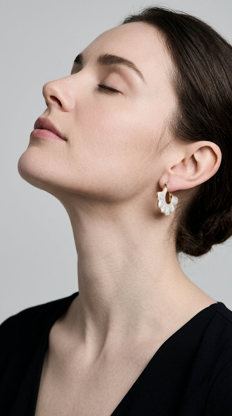 Statement Earrings for Women Gold Dangle Earrings Gold Statement Earrings Pearl Earrings Gold Earrings Earrings Dangle Gold Hoop Earrings for Women Fan Shape Earrings from SNGIA Earrings