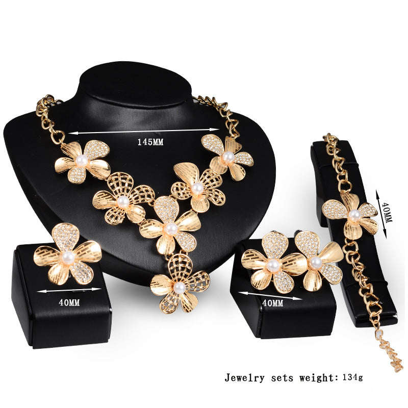 Gold Jewelry Exaggerated Alloy Four-piece Set LaDidier Jewelry