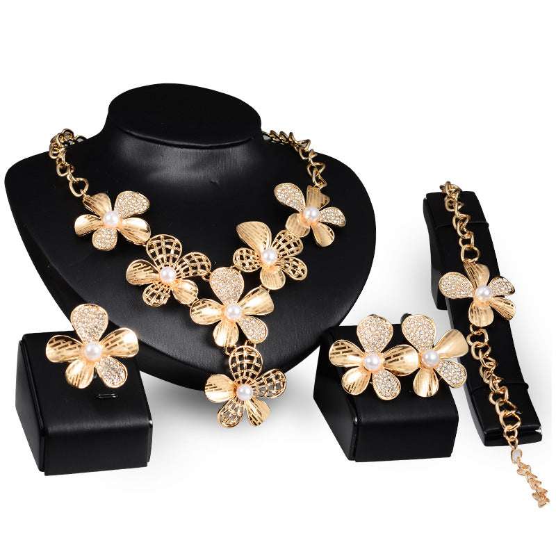 Gold Jewelry Exaggerated Alloy Four-piece Set LaDidier Jewelry