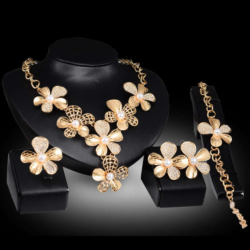Gold Jewelry Exaggerated Alloy Four-piece Set LaDidier Jewelry