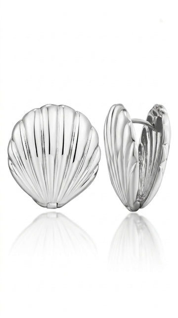 LILIE&WHITE Silver Shell Stud Earrings for Women Ocean Earrings Beach Earrings Hypoallergenic Earrings Fashion Jewelry Present Earrings