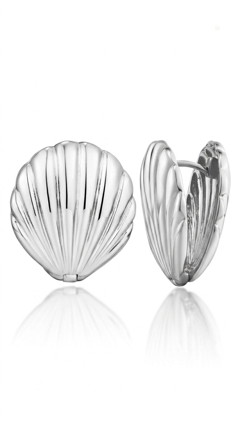 LILIE&WHITE Silver Shell Stud Earrings for Women Ocean Earrings Beach Earrings Hypoallergenic Earrings Fashion Jewelry Present Earrings