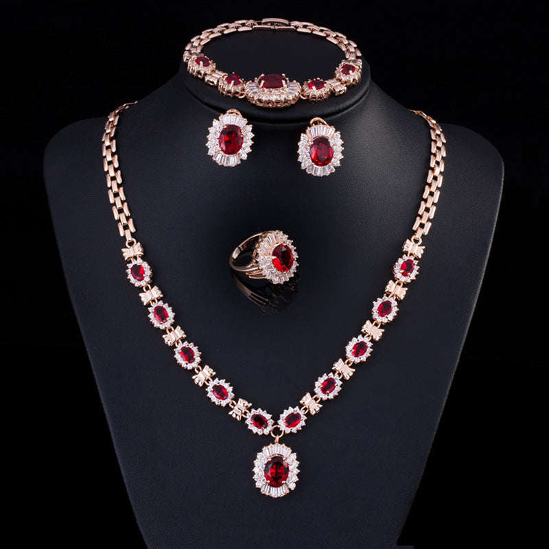 Big Brand Retro Zircon Necklace Set Chain Women LaDidier Jewelry