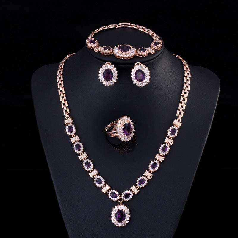 Big Brand Retro Zircon Necklace Set Chain Women LaDidier Jewelry